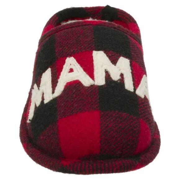 Dearfoams Women's Buffalo Check Mama Bear Mom Clog House Slippers NWT - Picture 2 of 9